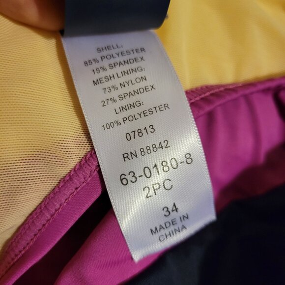 Swimsuits for All 34 Navy Blue Pink Tankini Dress Beach Swim Vacation Summer - Picture 6 of 8